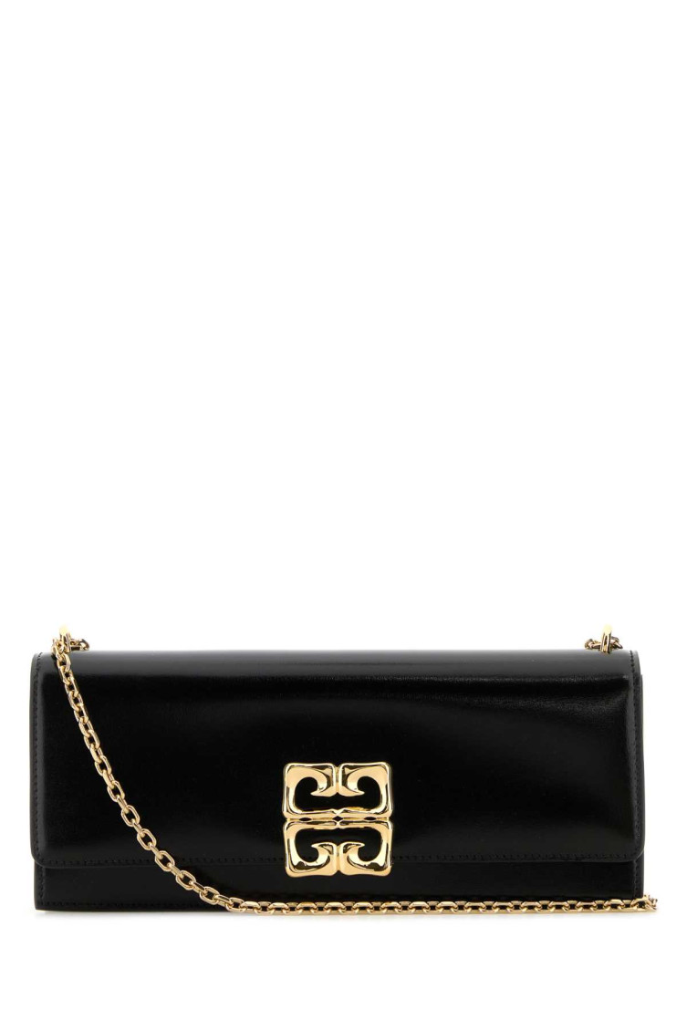 Givenchy Black Leather 4 G Liquid Shoulder Bag In Black