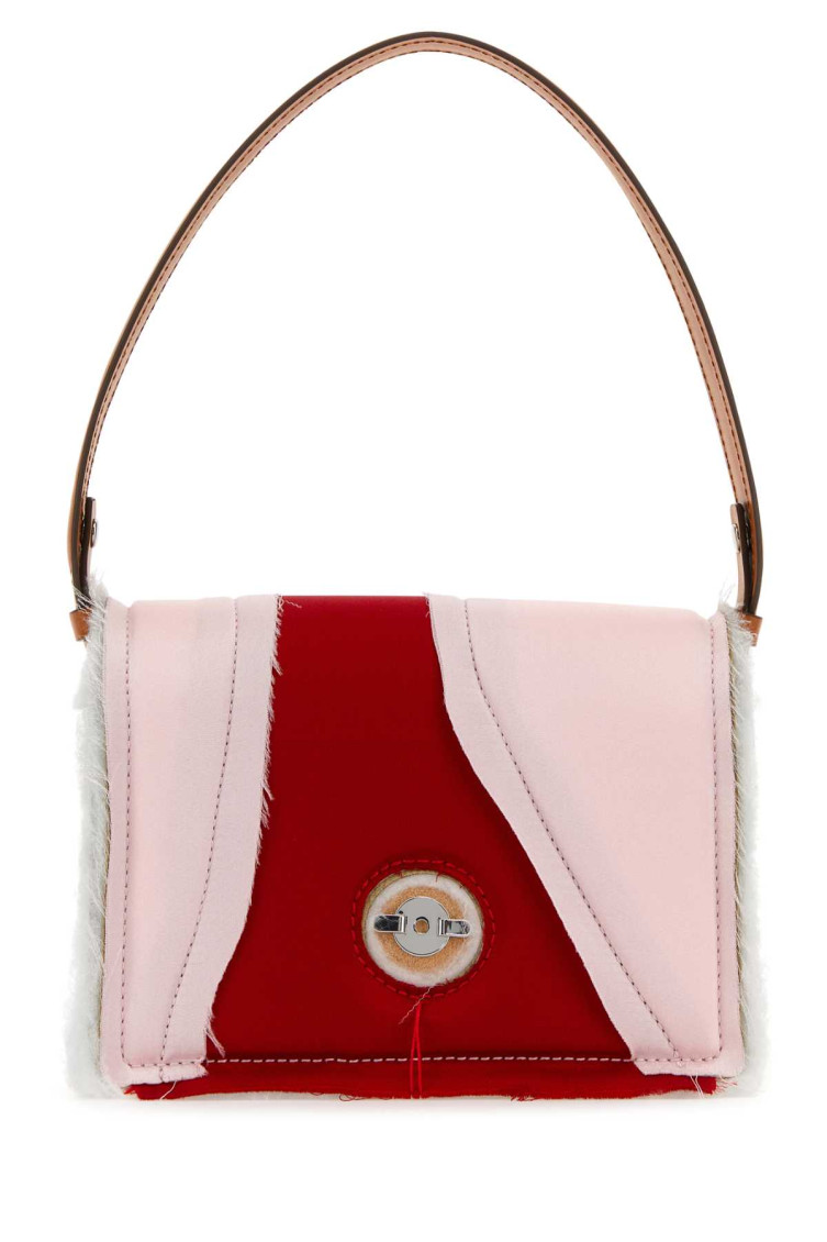 Dentro Multicolor Satin And Leather Mirim Handbag In Multicolor