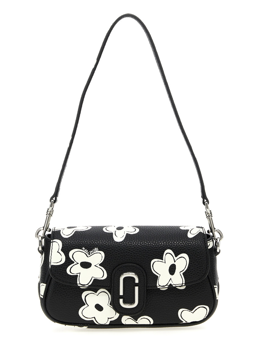 Marc Jacobs Textured Black Bag With Floral Patterns In Black