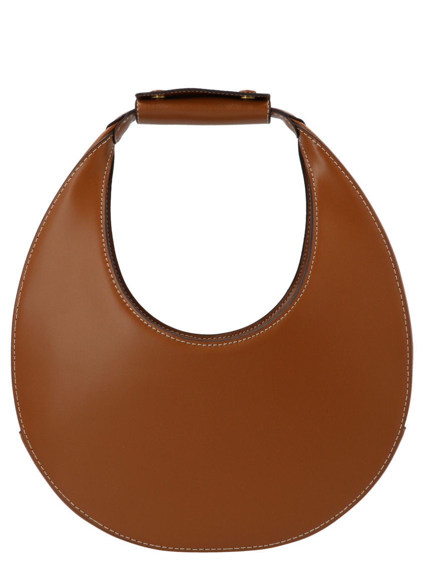 Staud Neutrals Moon Crescent-shaped Leather Shoulder Bag In Brown
