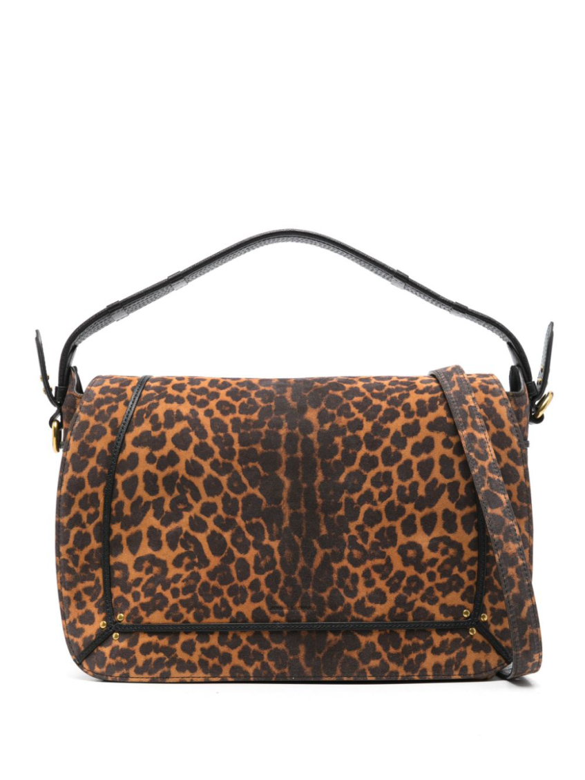Jérôme Dreyfuss Pepito Large Shoulder Bag In Leopard Print