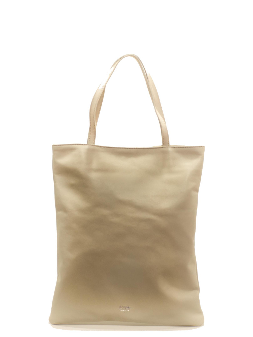 La Rose Ivory Leather Tote In White