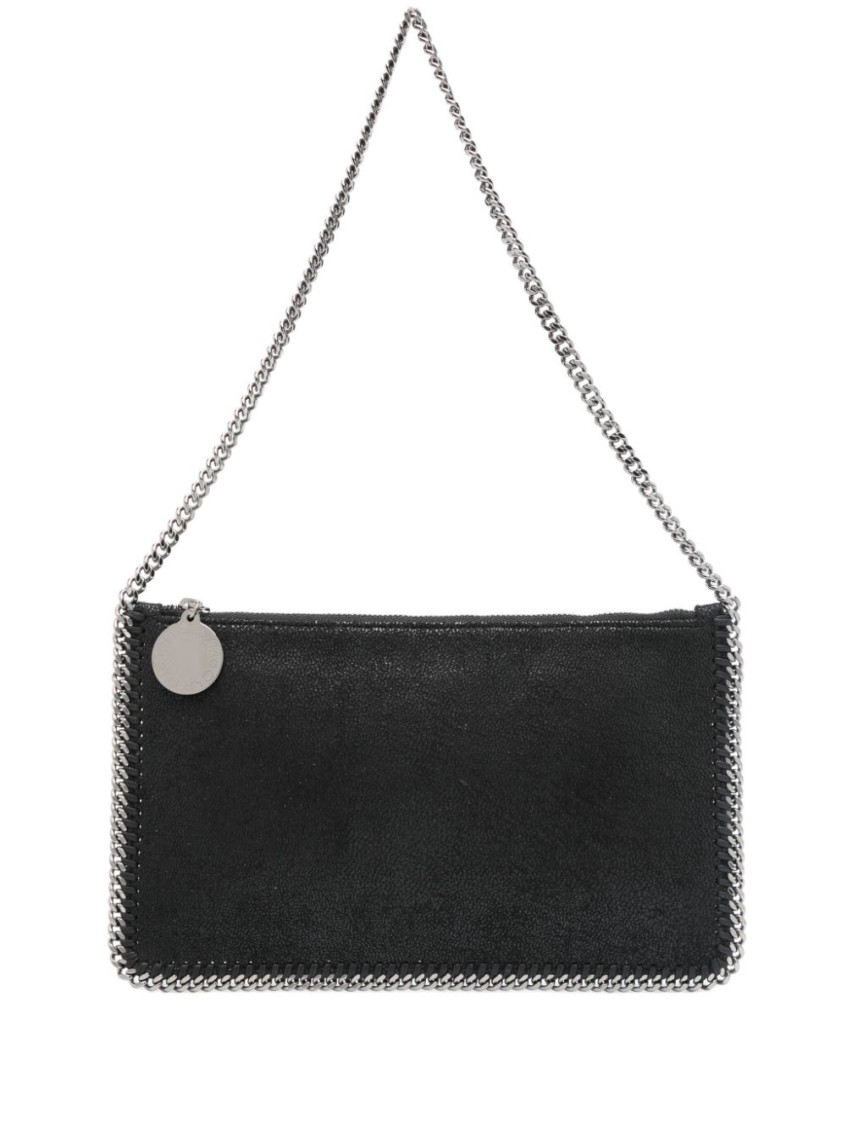 Stella Mccartney Womens Black Falabella Pochette Faux-leather Shoulder Bag