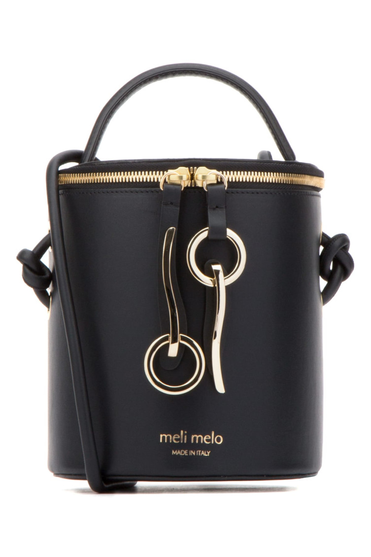 Meli Melo Black Logo-stamp Bucket Bag