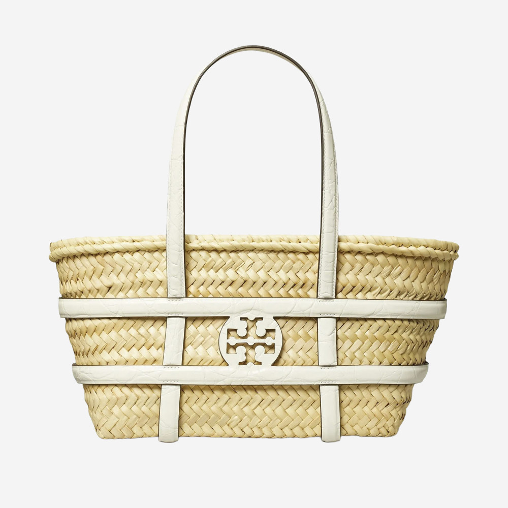 Tory Burch Natural Small Ella Straw Basket Tote