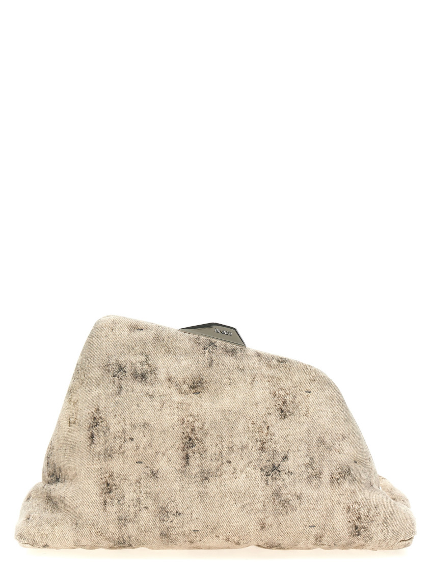 Attico Day Off Canvas Clutch In Grey