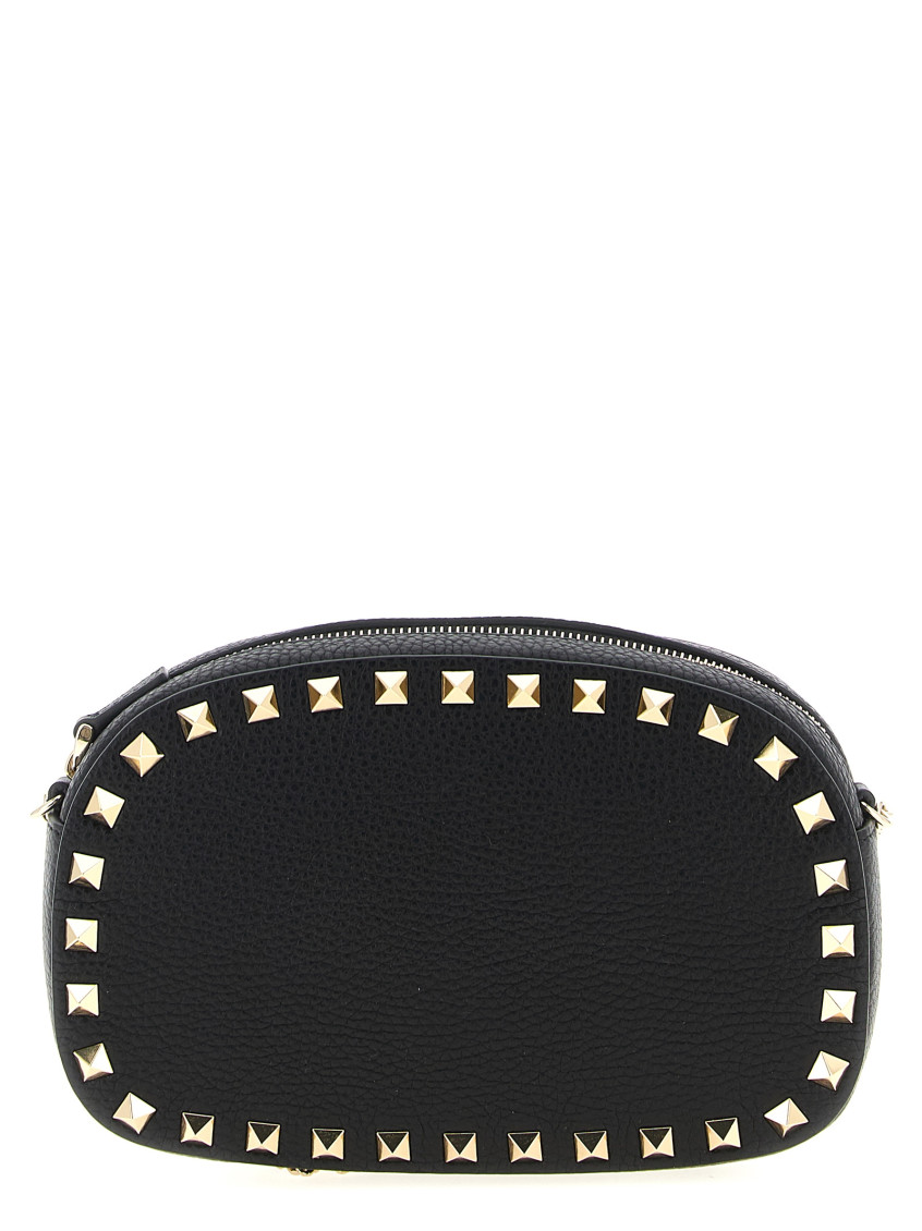 Valentino Black Rockstud Mini Crossbody Bag In Black