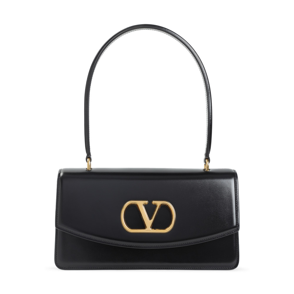Valentino Vain Leather Shoulder Bag In Black