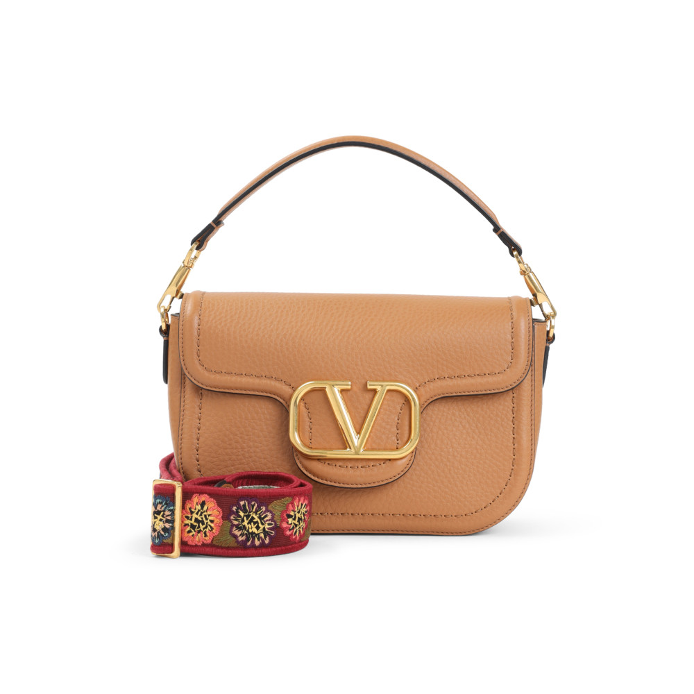 Valentino Beige Alltime Shoulder Bag In Sand