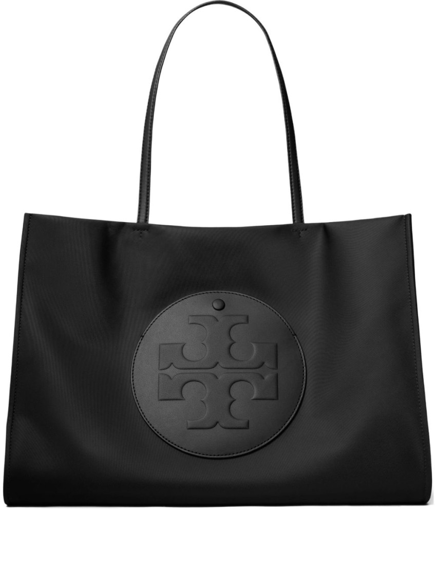 Tory Burch Ella Leather Tote Bag In Black
