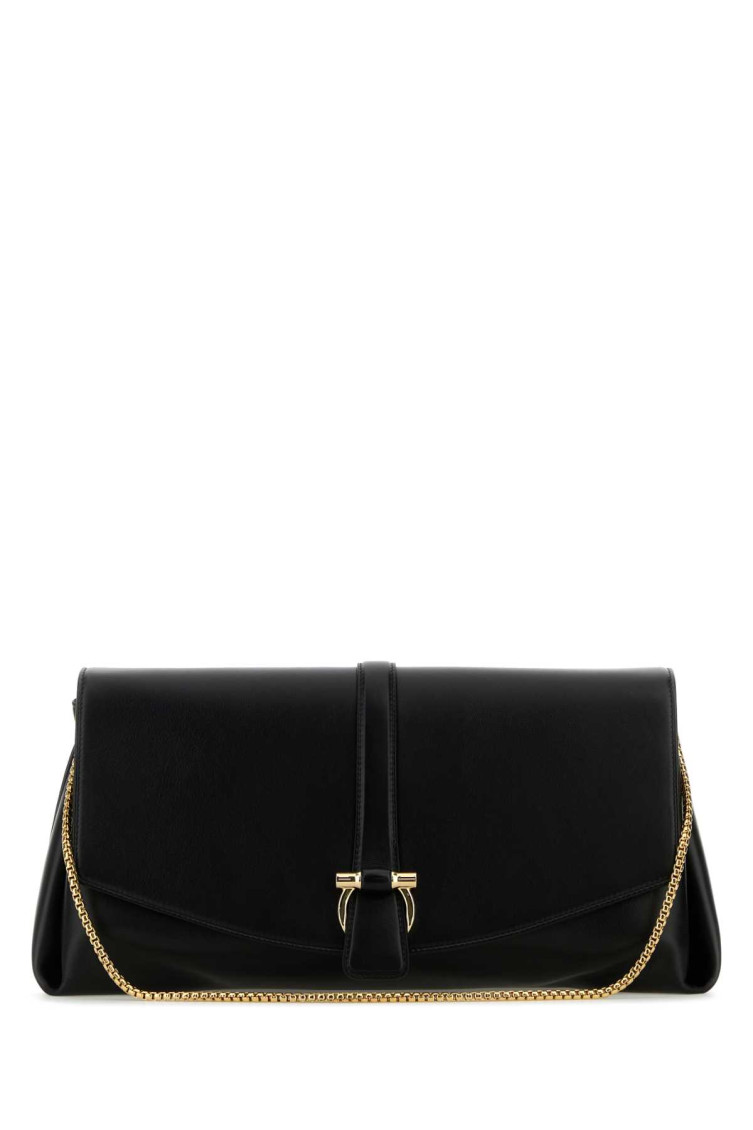 Shop Ferragamo Black Leather Large Shoulder Bag