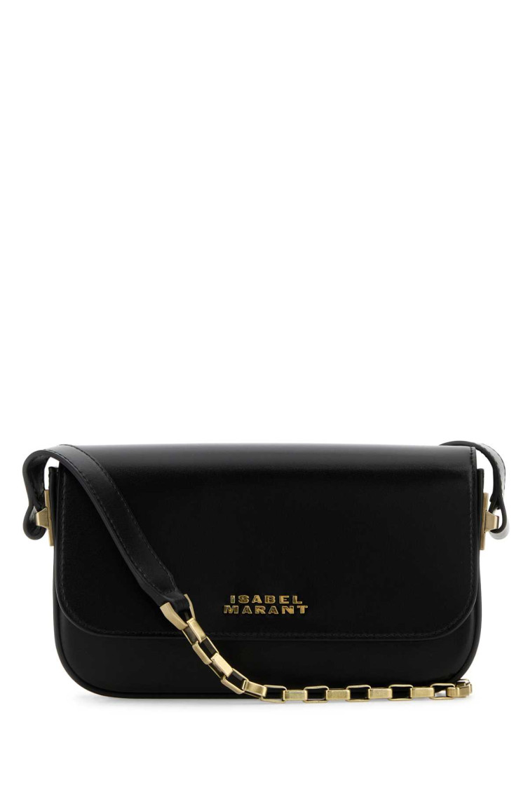 Isabel Marant Lizza Leather Shoulder Bag In Black