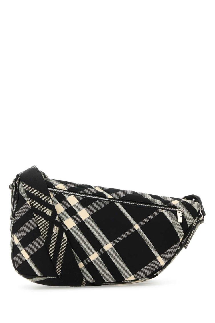 ショルダーバッグ Burberry Embroidered Fabric Shield Crossbody Bag Burberry Black Embroidered Fabric Shield Crossbody Bag for