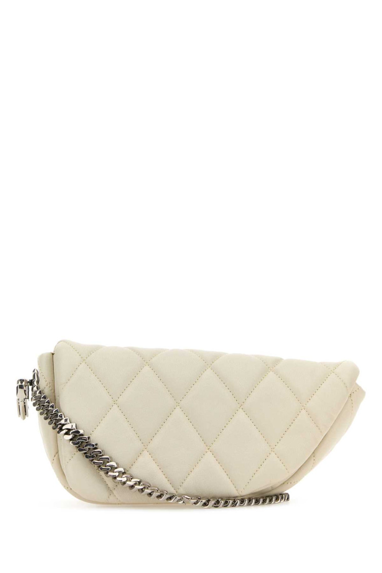 Burberry White Leather Shield Lock Shoulder Bag In White