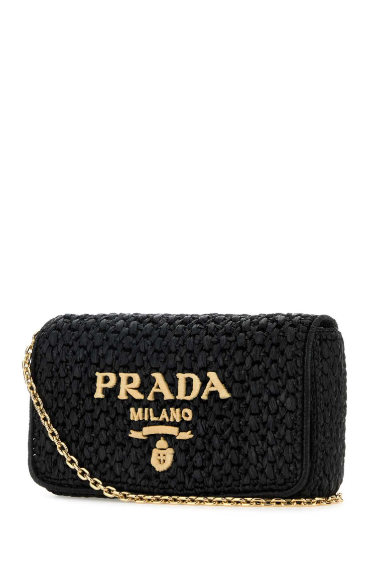 Prada Black raffia crossbody bag for Women Online USA at Darveys.com