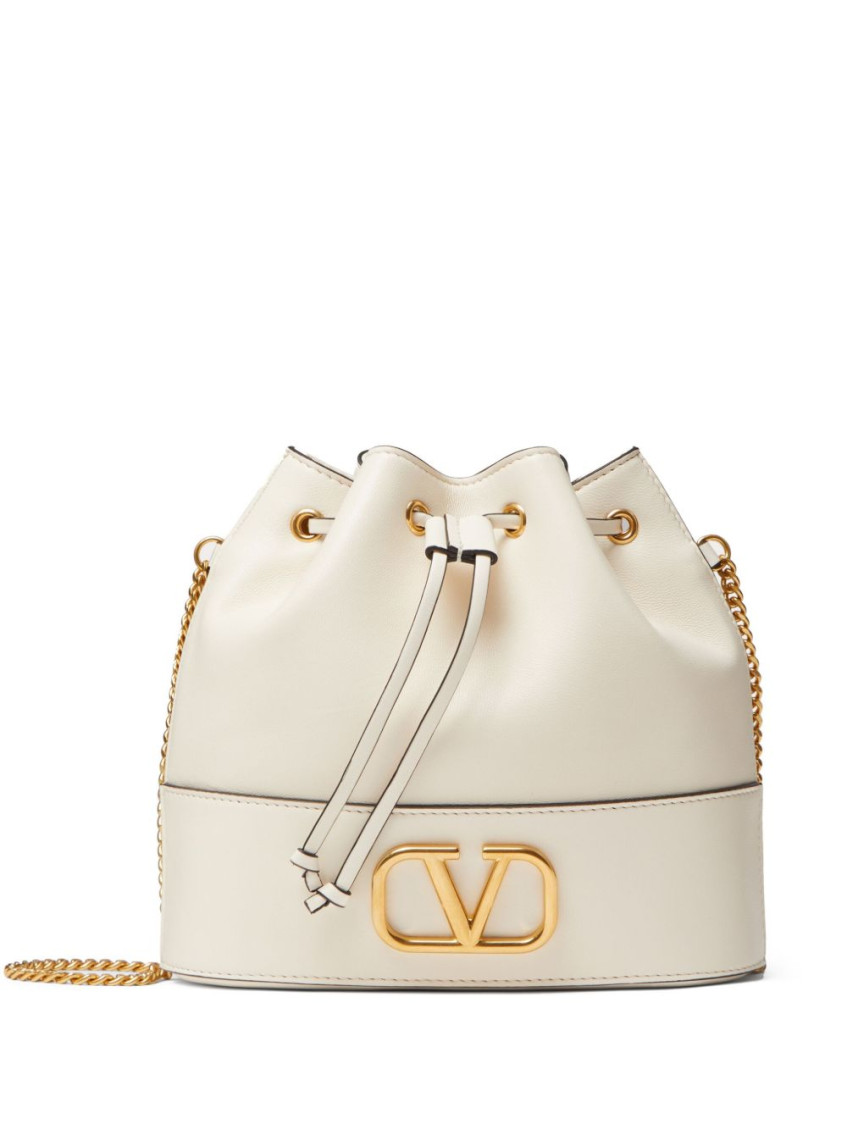 Valentino Garavani Vlogo Signature Leather Mini Bag In White
