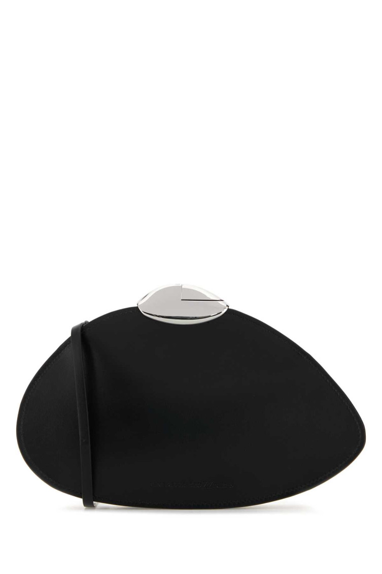 Benedetta Bruzziches Curved-flap Leather Clutch In Black