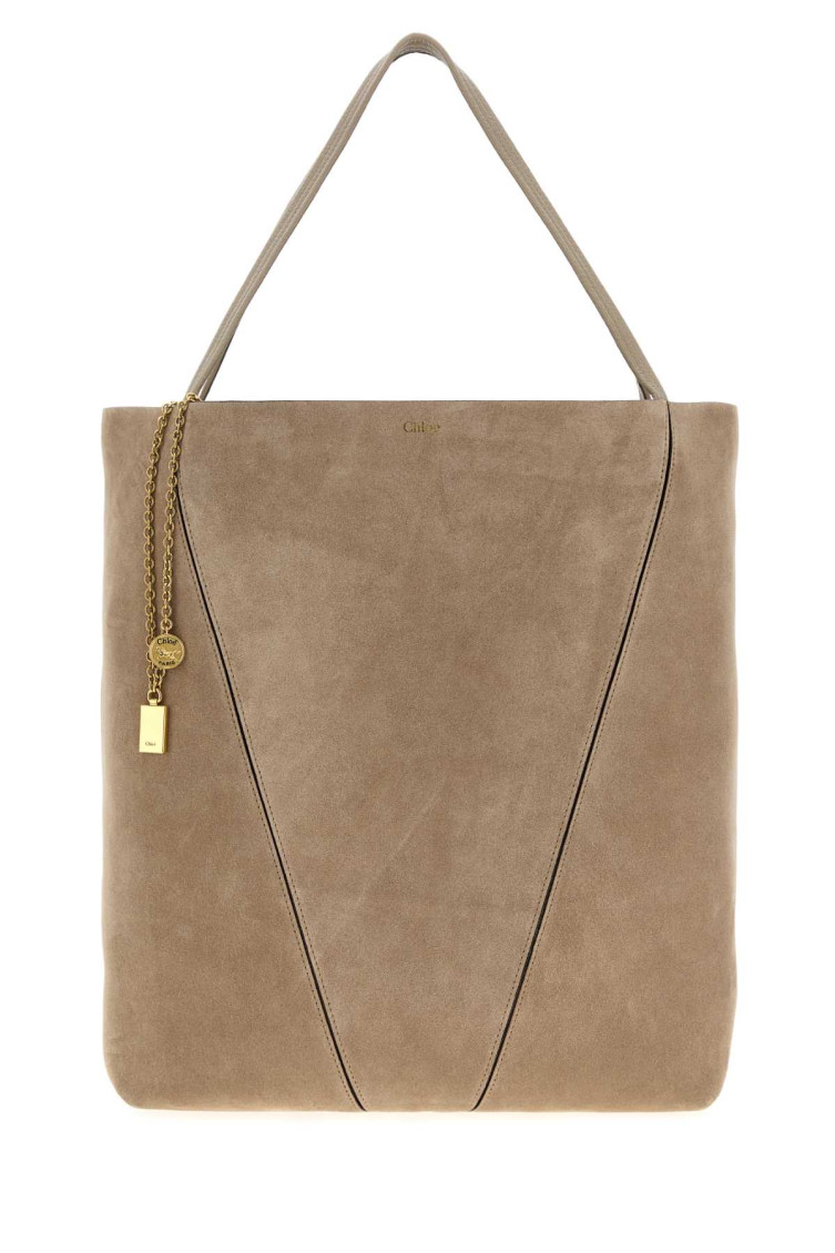 Chloé Large Tote Bag With Spin Chain Embellishment In Brown