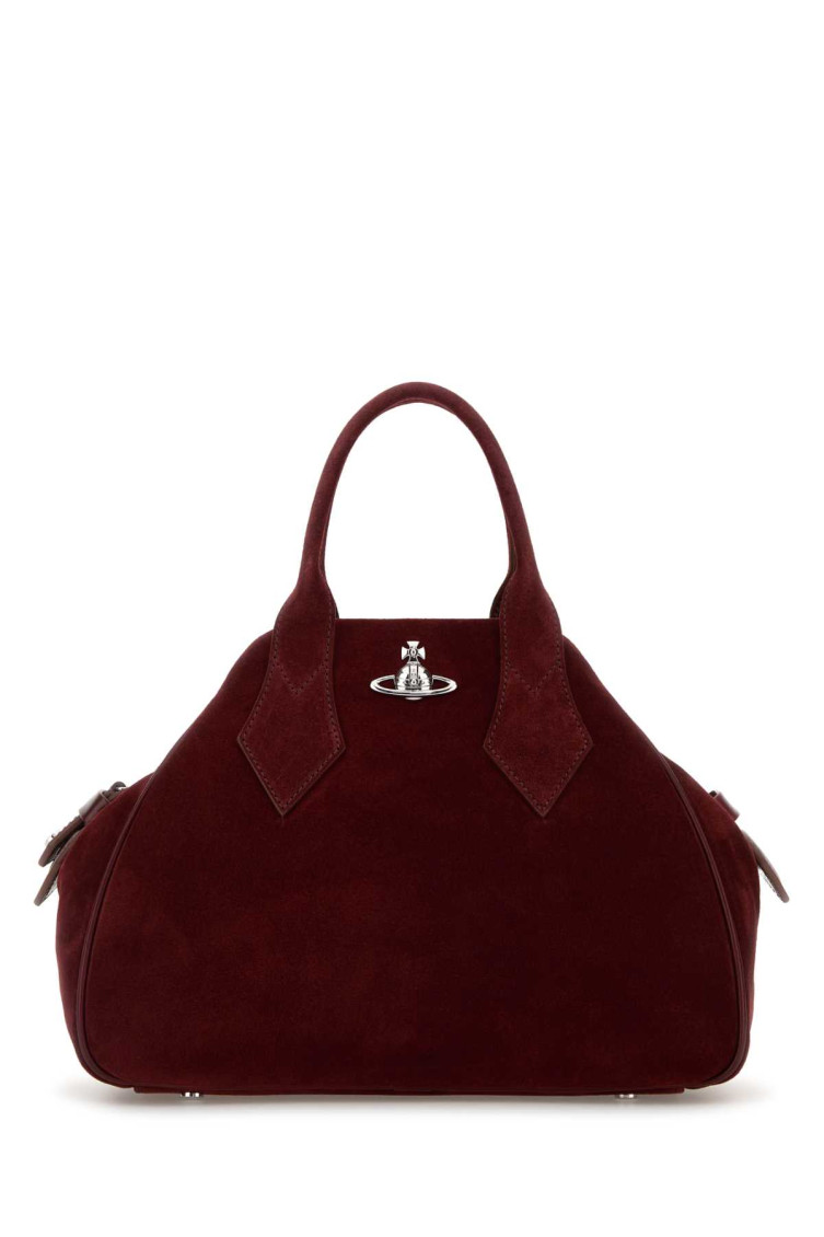 Vivienne Westwood Burgundy Suede Medium Yasmine Handbag In Burgundy