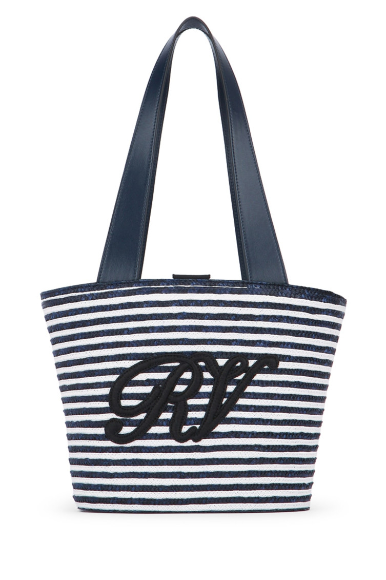 Roger Vivier Blue Striped Tote