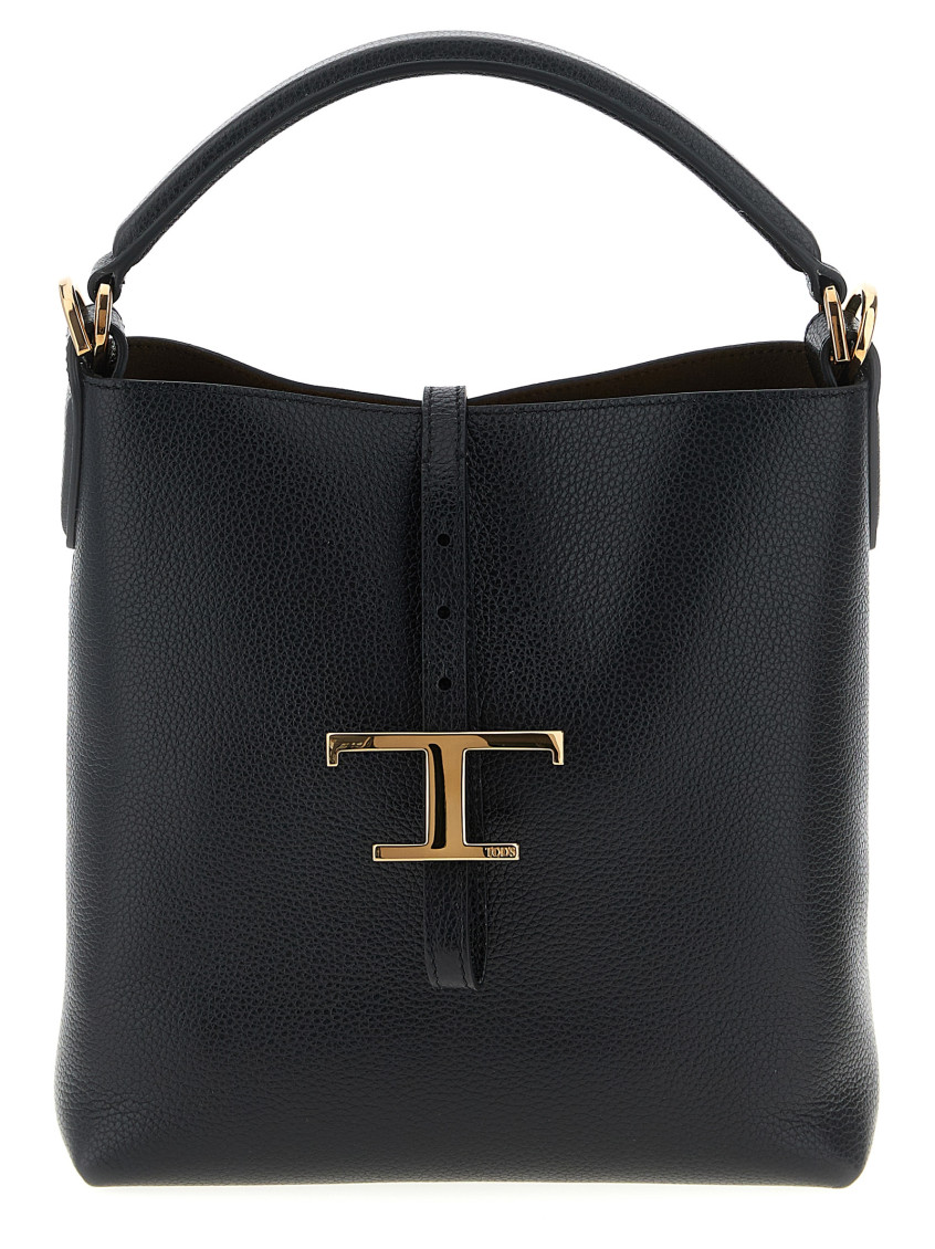 Tod's Mini Leather Bucket Bag In Black