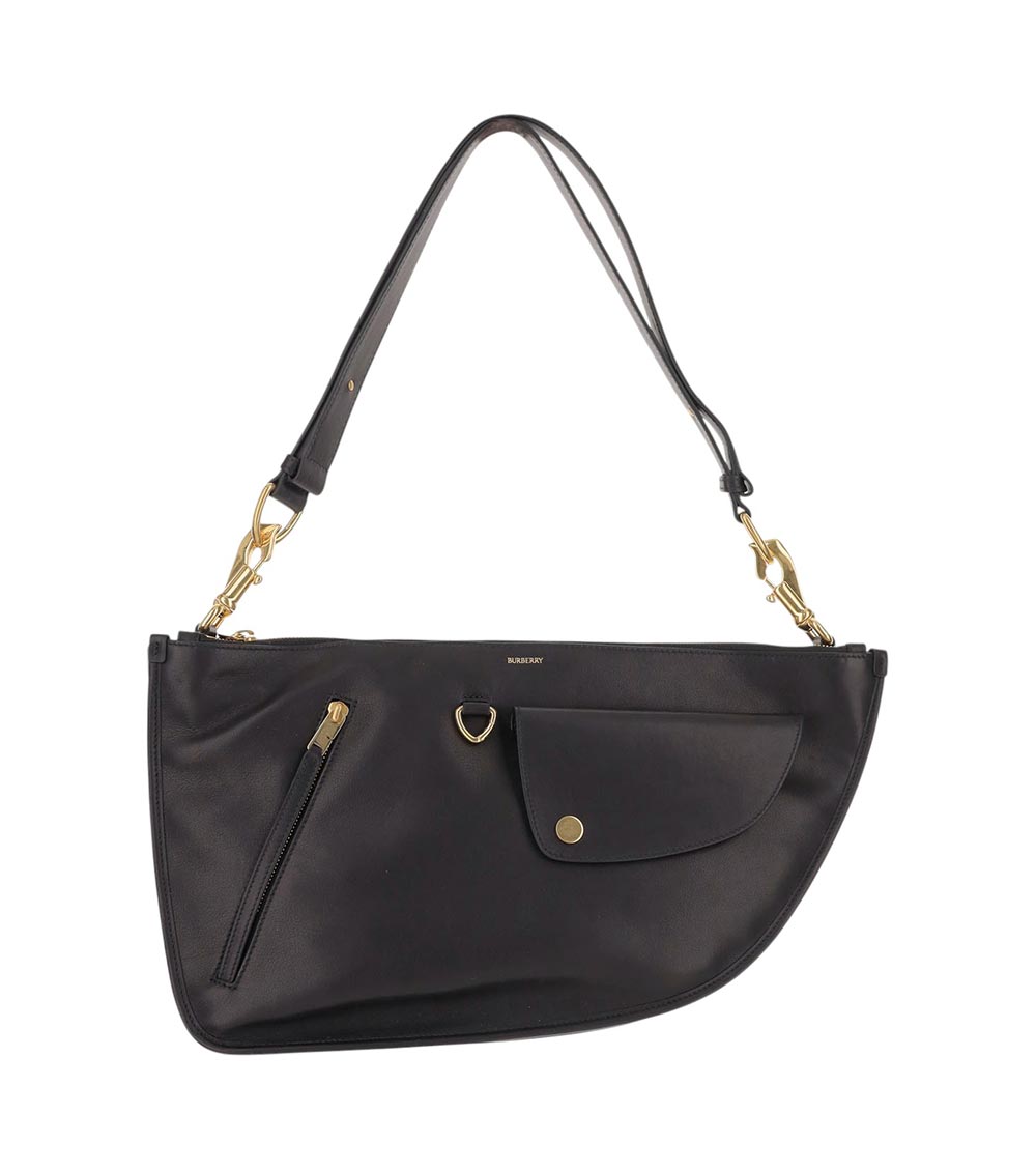 Burberry Black Shield Twin Shoulder Bag In Black