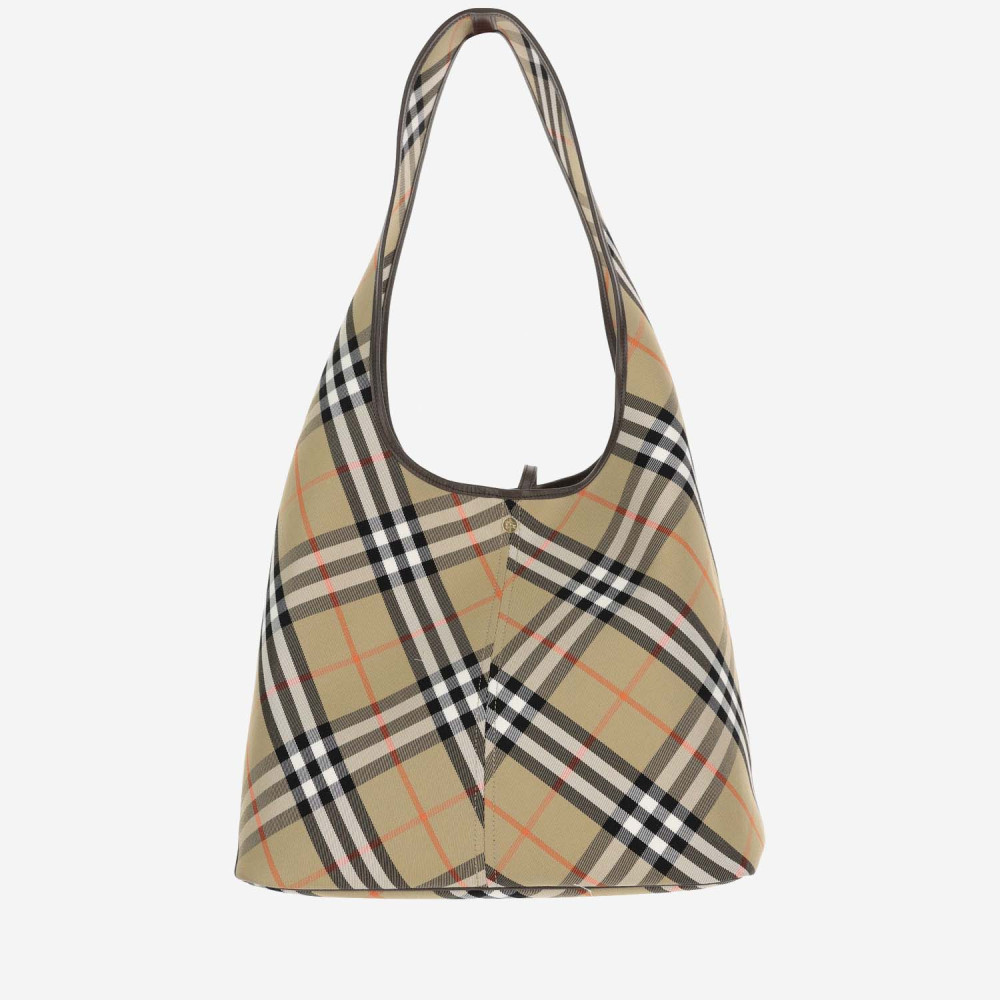 Burberry Small Check-pattern Shoulder Bag In Beige