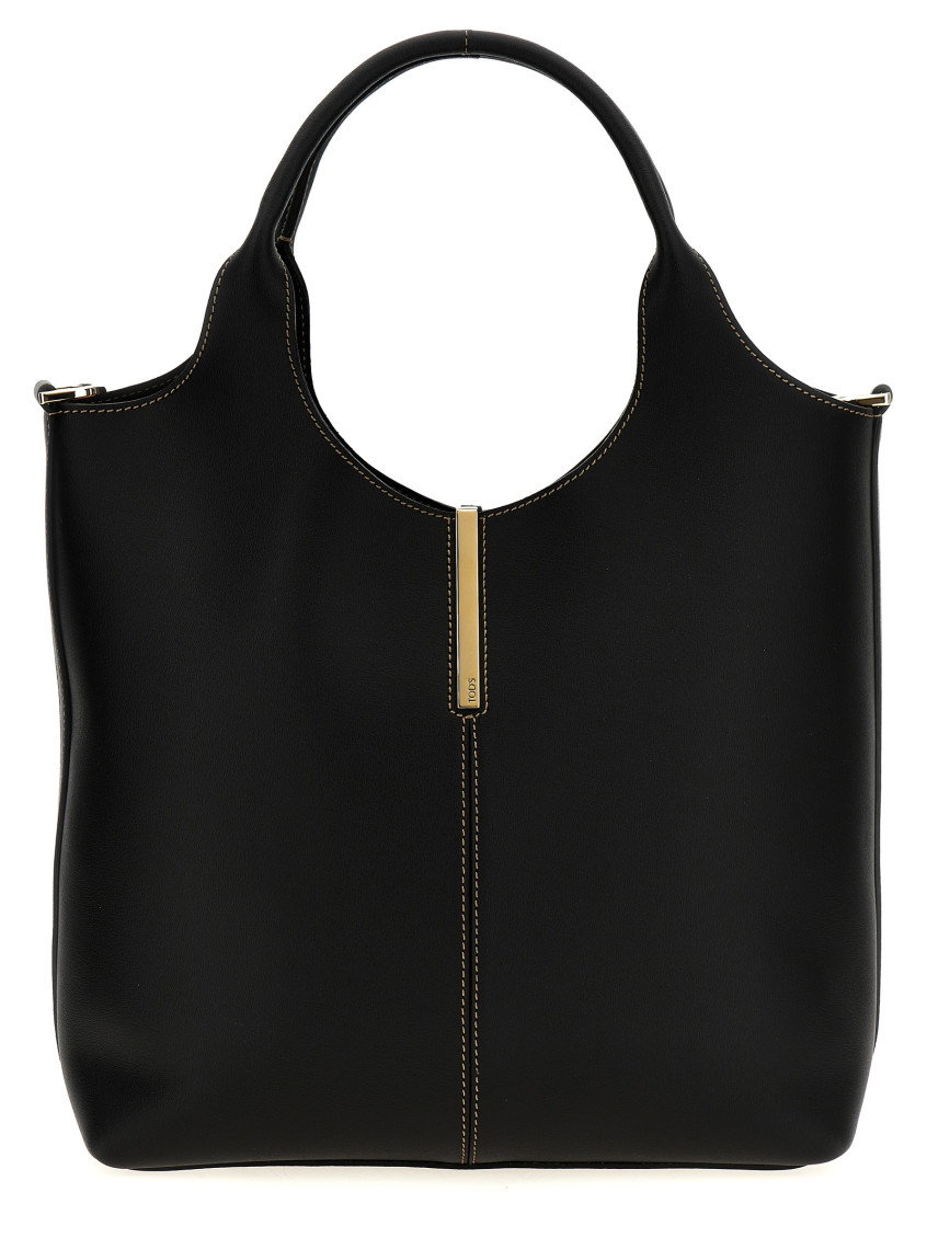 Tod's Black Small Ebr Shopping Bag In Black