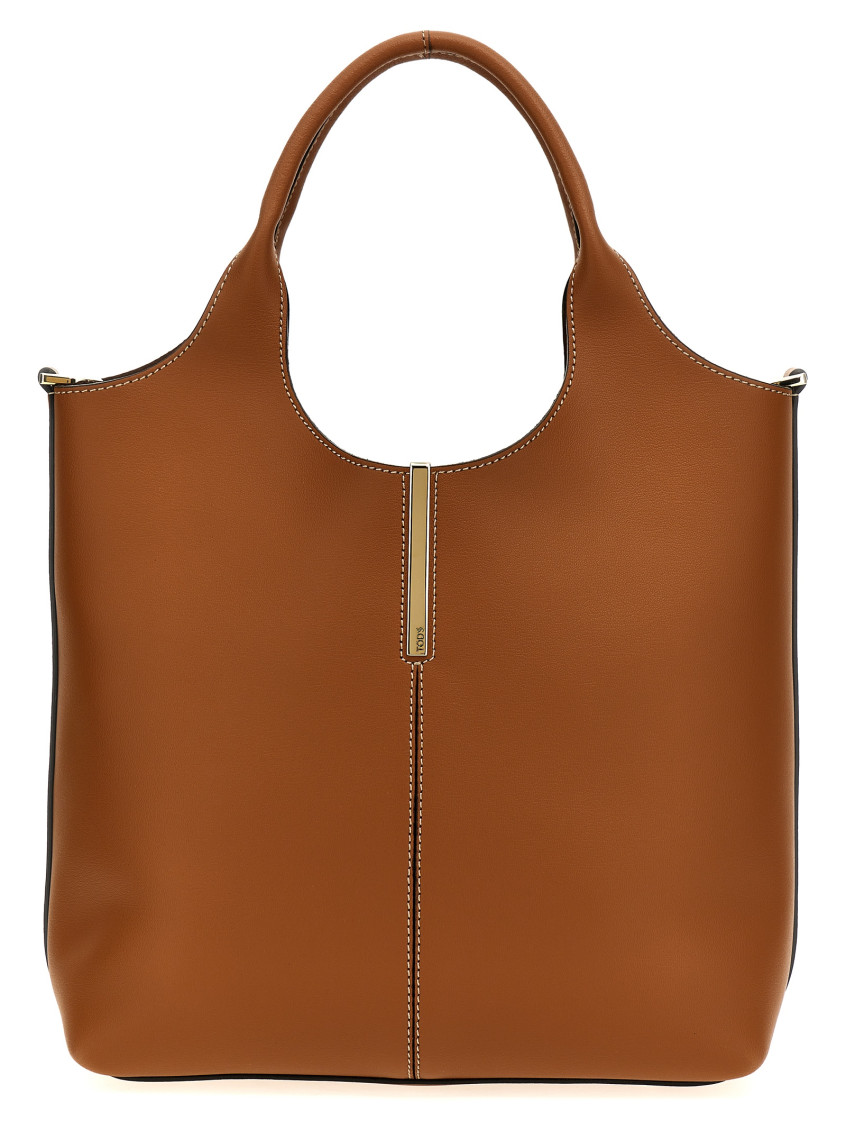 Tod's Brown Small Ebr Shopping Bag In Brown