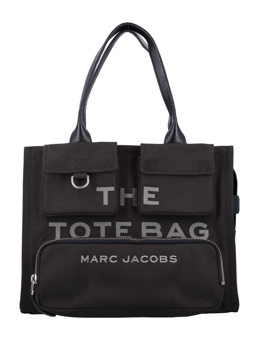 Shop Marc Jacobs Black The Large Cargo Canvas Tote Bag