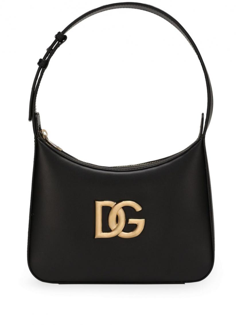 Dolce & Gabbana Logo-plaque Leather Tote Bag In Black
