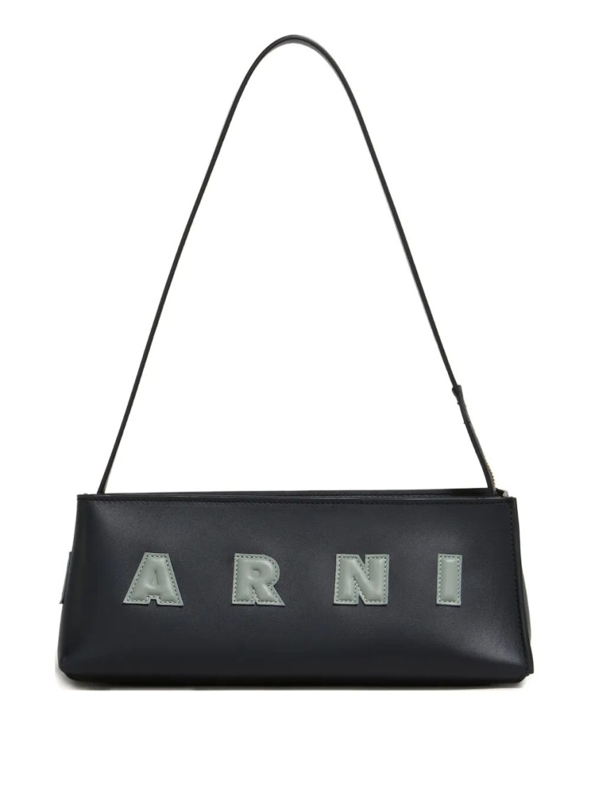Marni Rectangular Leather Baguette Shoulder Strap