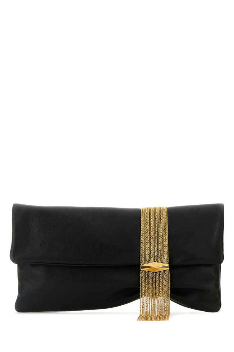 Jimmy Choo Clutch Zendra In Pelle Nera Donna In Black