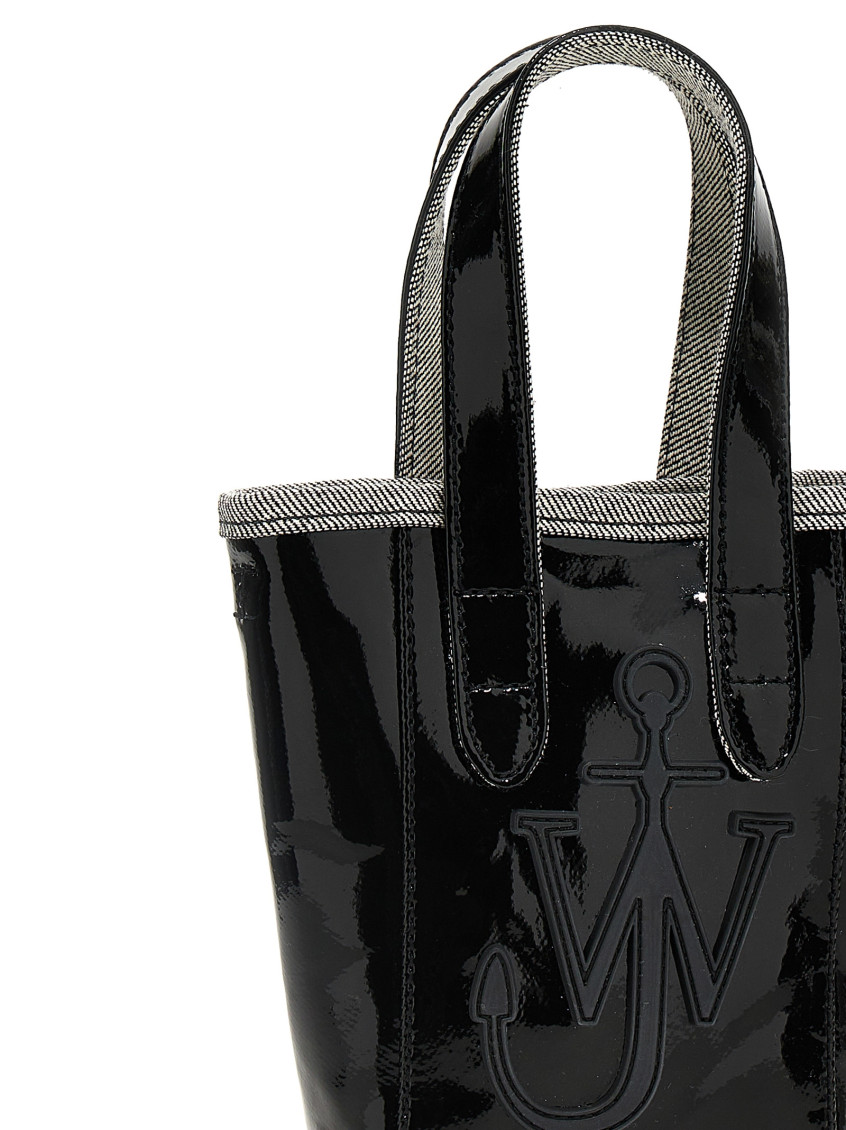 ★J W ANDERSON★ Mini Belt Tote Bag Black AC0380FA0391999 AC J.W.Anderson Black mini Belt coated-denim tote bag for Women