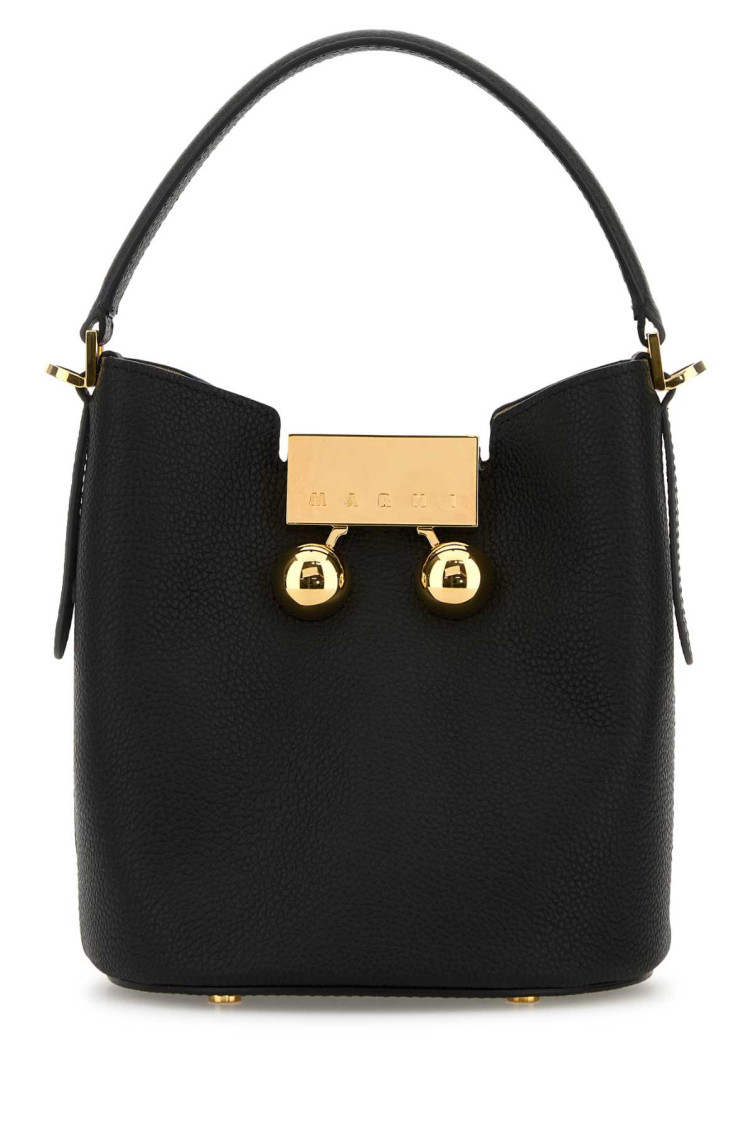 Marni Black Leather Trunkaroo Handbag In Black