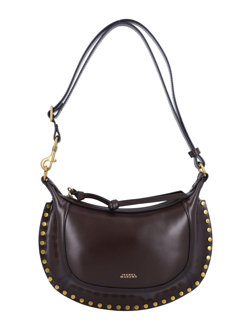 Isabel Marant Oskan Moon Shoulder Bag With Studded Design In Black