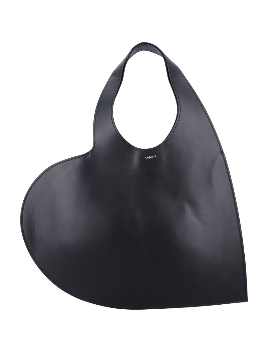 Coperni Heart-shaped Black Bag With Adjustable Shoulder Strap In Black
