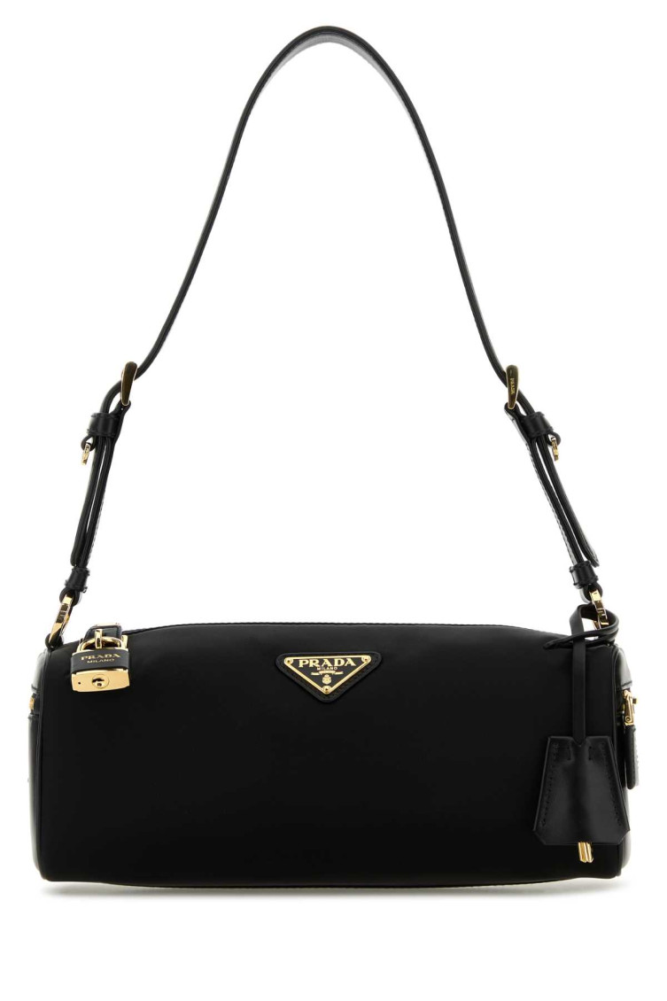 Prada Shoulder Bag In Re-nylon And Leather In Black