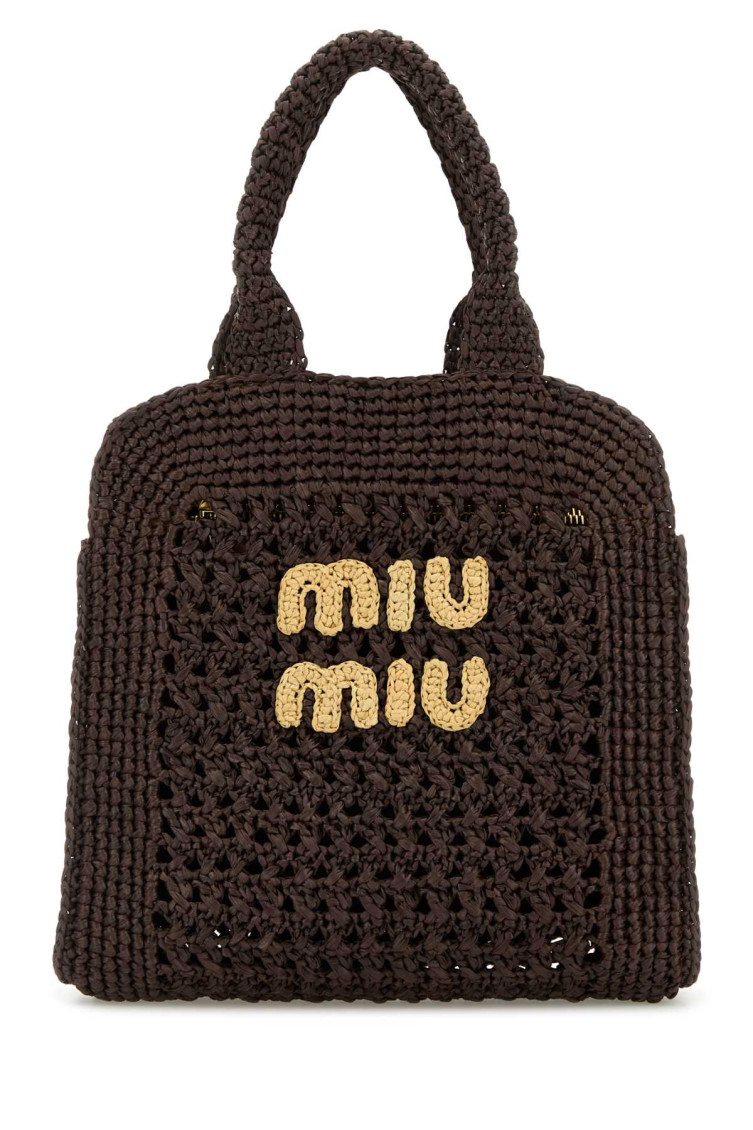 Miu Miu Brown Logo Tote Bag