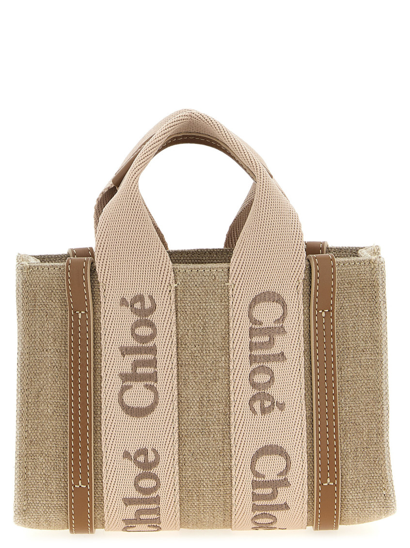 Chloé Natural Woody Mini Handbag In Brown