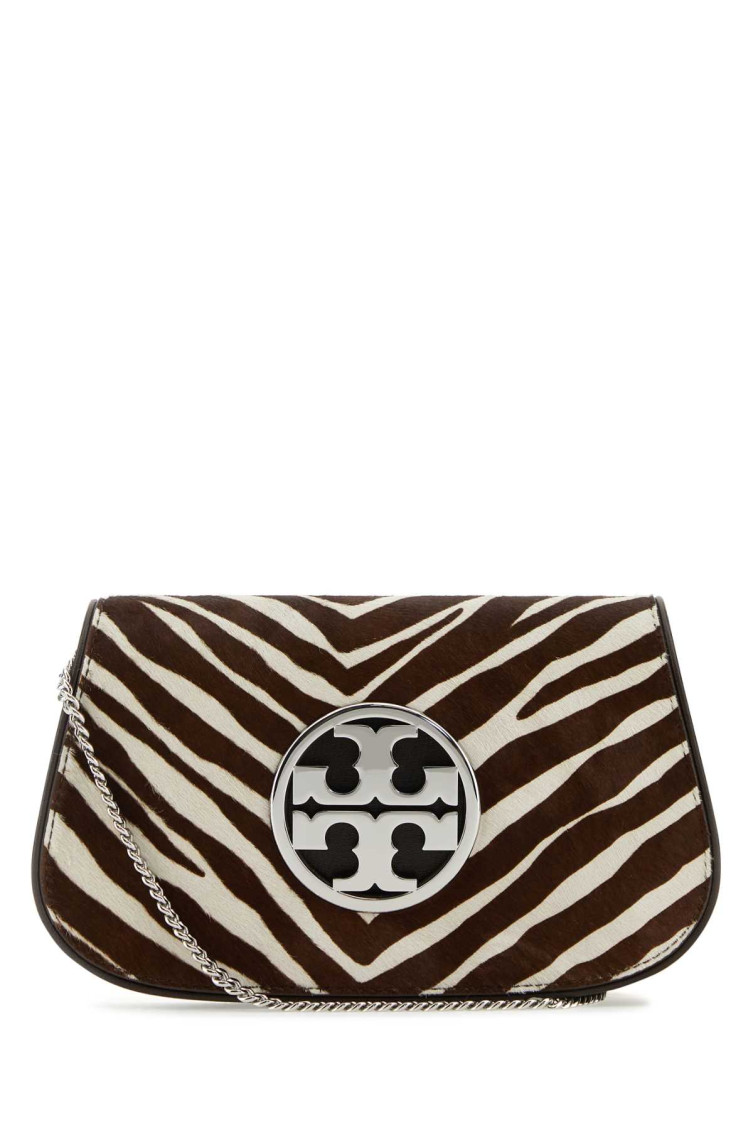 Tory Burch Printed Calfhair And Leather Shoulder Bag In Multicolor