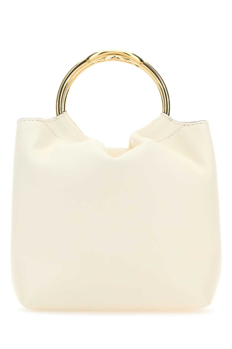 Valentino Women's Ivory Leather Bucket Bag In White