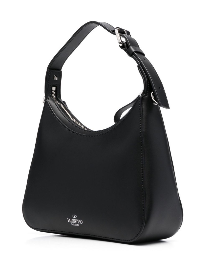 Valentino Garavani Black Vltn Small Leather Shoulder Bag for Men