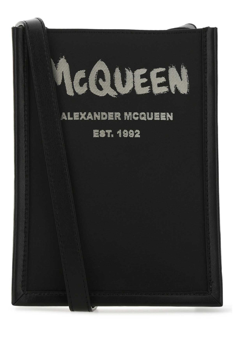 Alexander Mcqueen Black Fabric Mini Edge Crossbody Bag