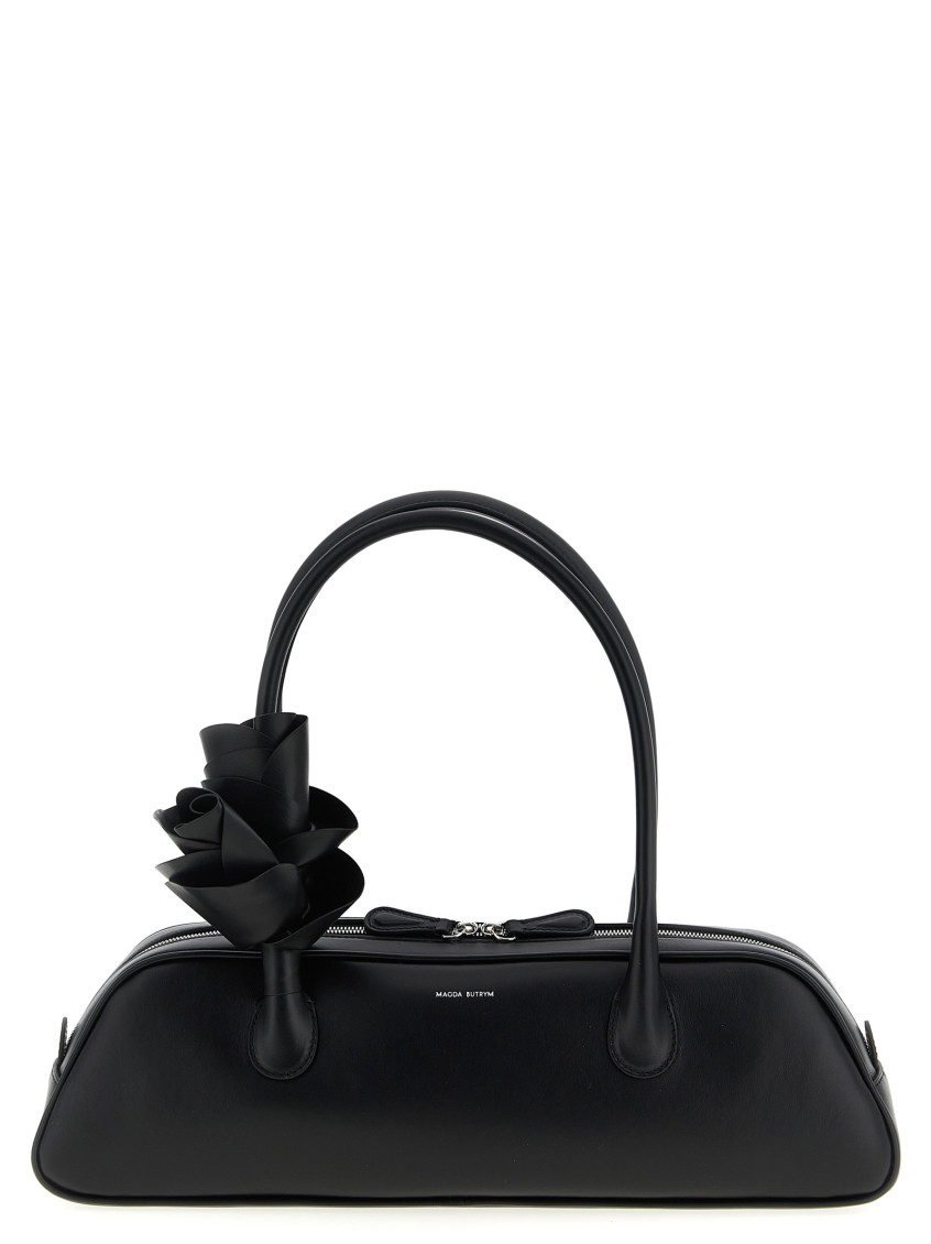 Magda Butrym Floral Detail Shoulder Bag With Top Handle In Black