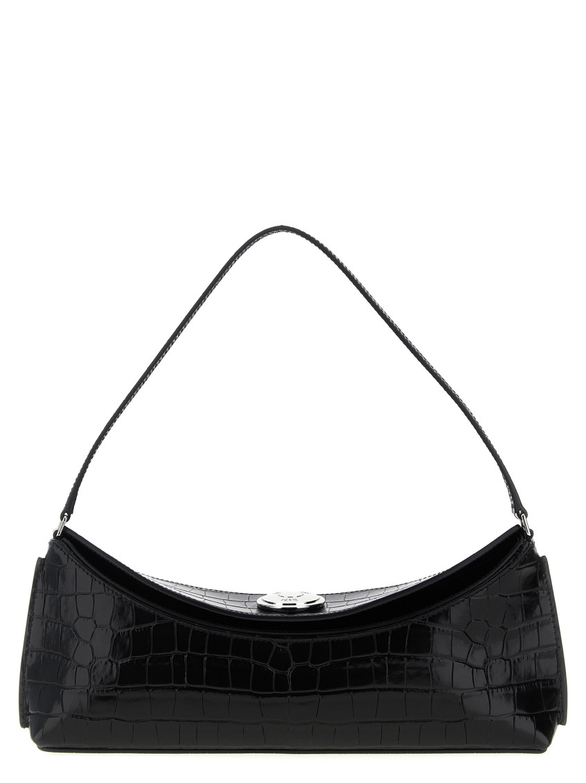 Jacquemus Le Calisson Crocodile-effect Leather Shoulder Bag In Black