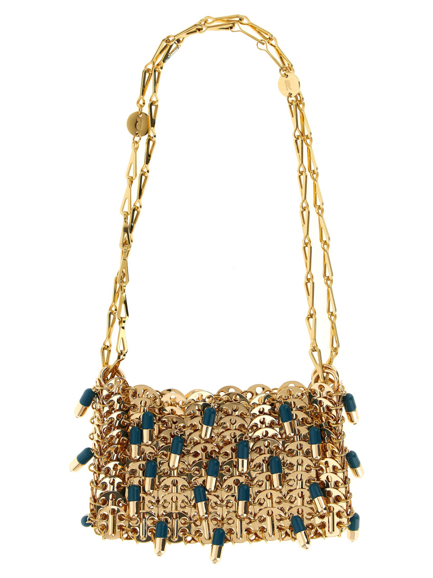Rabanne Golden 1969 Nano Pils Shoulder Bag In Gold