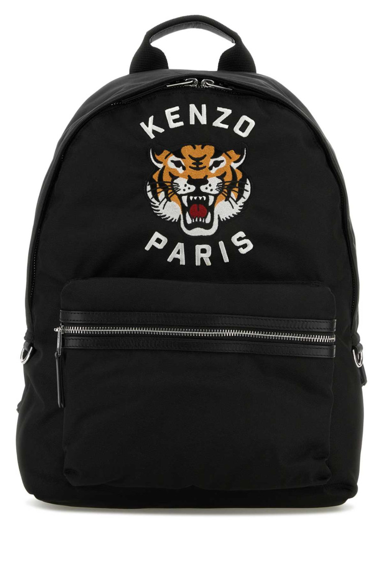 Kenzo Tiger-motif Backpack In Black