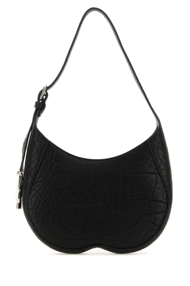 Burberry Mini Black Leather Chess Shoulder Handbag In Black
