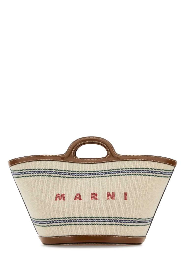 Shop Marni Sand Tropicalia Small Tote Bag In Beige